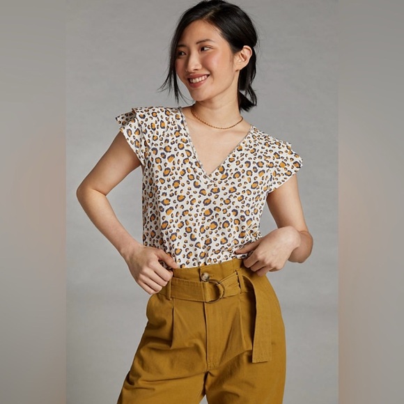 Maeve Tops - Maeve by Anthropologie Sz S Ruffle Sleeve Tee